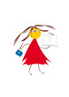 Girl with a book. Abstract picture. Girl with a book. Abstract picture.