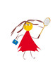Girl with a racket. Abstract picture. Girl with a racket. Abstract picture.