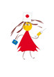 Trained nurse. Girl with a syringe. Abstract picture. Trained nurse. Girl with a syringe. Abstract picture.