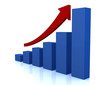 business growth diagram with red arrow business growth diagram with red arrow