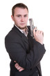 elegant gangster isolated on white background