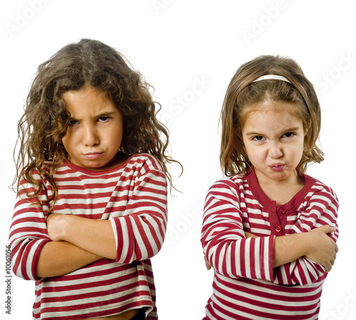  Girls on Two Little Girls In Quarrel Isolated On White    Noam  10061056   See