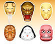 Japan Noh and Kyogen masks | Set 3