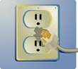 Electrical outlet and plug, wall socket US style