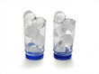 some ice cubes before melting in a glass