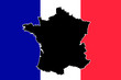 Bandiera francese con silouette Francia