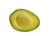 half of fruit avocado on white background