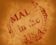 old stamp with made in the usa written on it