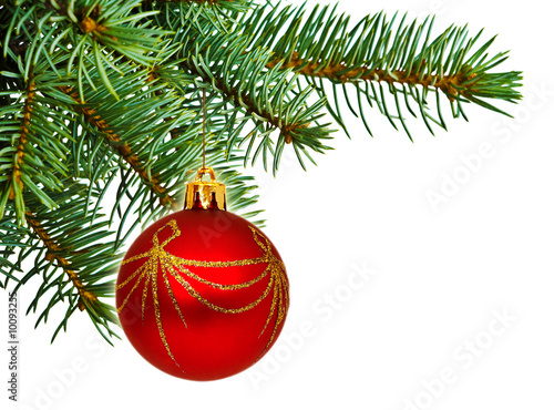 Photo: Christmas decoration isolated on the white background Christmas decoration isolated on the white background