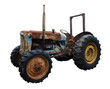 Rusty Vintage Tractor isolated with clipping path