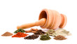 mortar and herb spices studio isolated