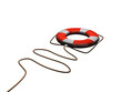 3d rendered lifeguard on white background with rope flying