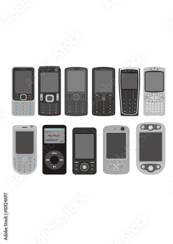 a set of cellphones - vector design a set of cellphones - vector design