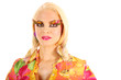 Long haired blonde woman in makeup