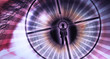 Pupil of an eye with a silhouette of a man