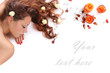 beautiful long-haired girl relaxing in spa salon