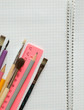 stationery on squared sheet of a copybook