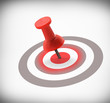 target concept - red thumbtack placed in the centre target concept - red thumbtack placed in the centre