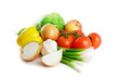fruits and vegetables isolated on the white background