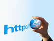 http mit Hand und Weltkugel http mit Hand und Weltkugel