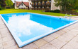 Swimming-pool with clean blue water.