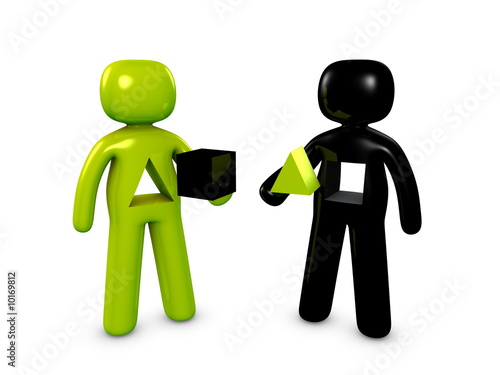Illustration: 3d image, conceptual, exchange goods 3d image, conceptual, exchange goods