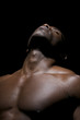 Close up of  worked pectorals of an African American Young.
