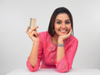 young asian woman with a credit card