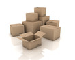 Cardboard boxes. 3D generated image