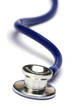 blue stethoscope isolated in white background