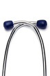 blue stethoscope isolated in white background