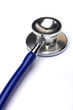 blue stethoscope isolated in white background