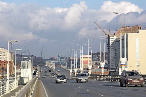 Photo: New bridge across the river Irtish. City Omsk. New bridge across the river Irtish. City Omsk.