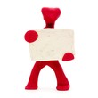 Abstract little man with billboard on a white background.
