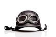 old-style us army motorcycle helmet with goggles