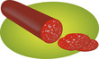 Pepperoni salami sausage lunch meat, sliced, illustration