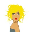 visage femme blonde