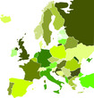 Europa Länder grün