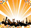 People at the concert - retro poster