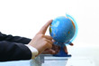 look on globe where to travel