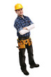 Construction worker looking friendly. ready to work. Isolated.