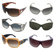 collection of sunglasses isolated on white