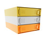 Gold Silver Bronze Server Rack Hosting boxes on White