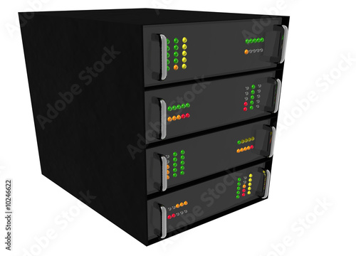 Photo: Small Web Hosting Server Rack on white Small Web Hosting Server Rack on white