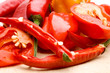 Bunte Mischung aus verschiedenen Chilis - Detail