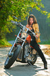 Biker girl on a motorcycle