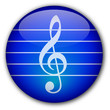 Glassy button with Treble Clef
