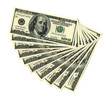 Photo of a $100 banknotes isolated on white