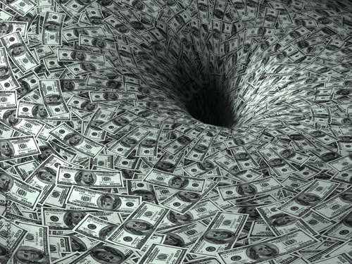 Illustration: dollar's flow in black hole dollar's flow in black hole