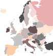 Europa Landkarte Regionen mauve